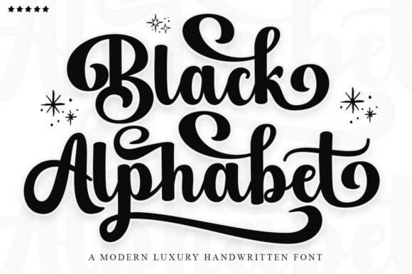 Black Alphabet Font: Elegant Script for Web Design